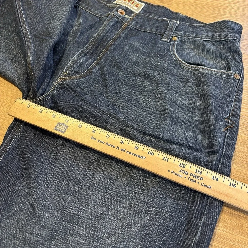Levis Ramp Flat Front Jean Shorts Men's 42 Relaxed Blue Denim Flap Pockets Y2K